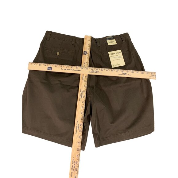 St. Johns Bay Classic Short 38 Brownstone Mens Double Pleats & Back Button Pocke - Picture 5 of 8